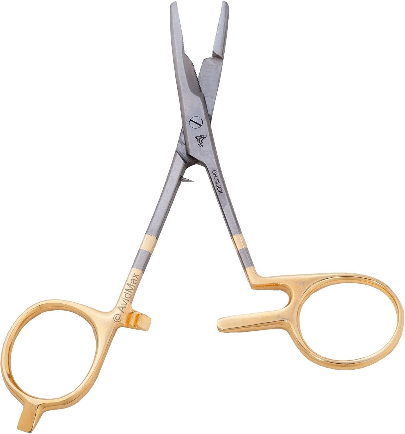 Dr. Slick Twisted Loop Scissor Clamp 5-1/2", Gold Loops, Straight (1/2)