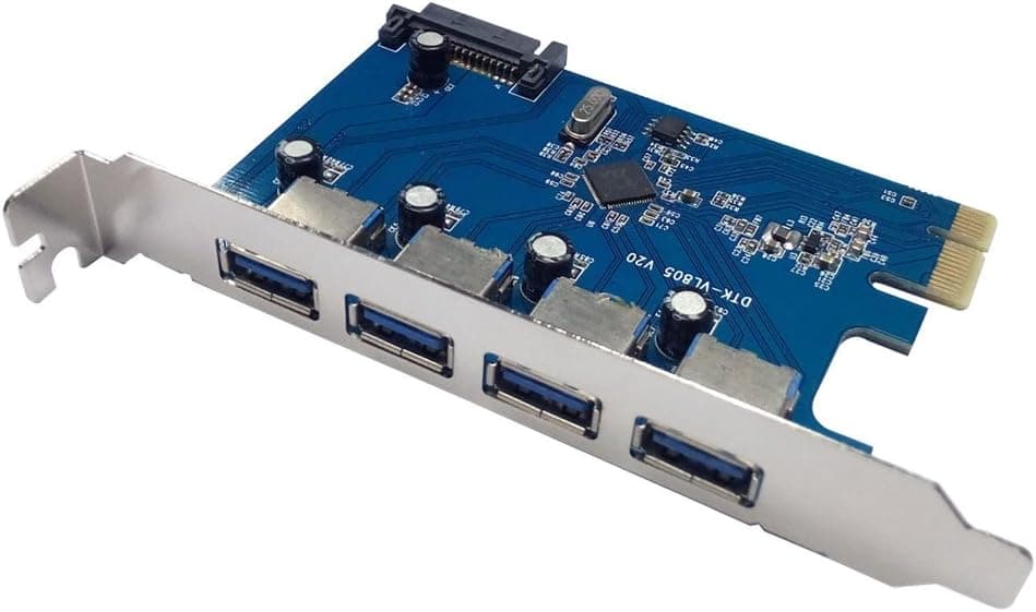 X-MEDIA XM-UB3204 4-Port USB 3.0 PCI Express (PCIe x1) Controller Card, PCI-E to USB 3.0 Expansion Card