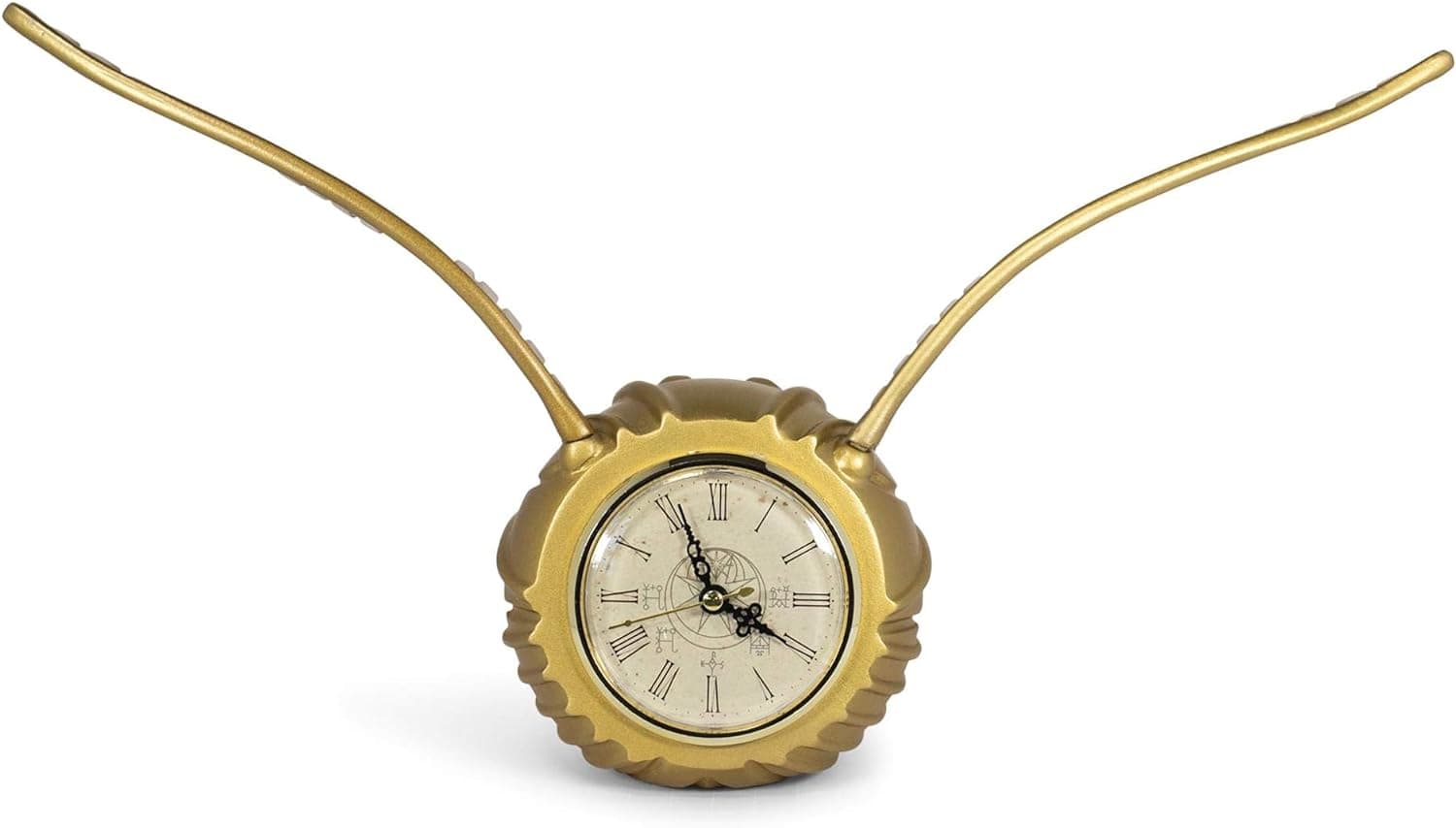 Harry Potter Golden Snitch Replica Desk Clock | Battery Operated Clock | Geek Decor for Bedroom, Bedside Table, Desk, Office | Collectible Quidditch Snitch Clock | 9 x 18 Inches