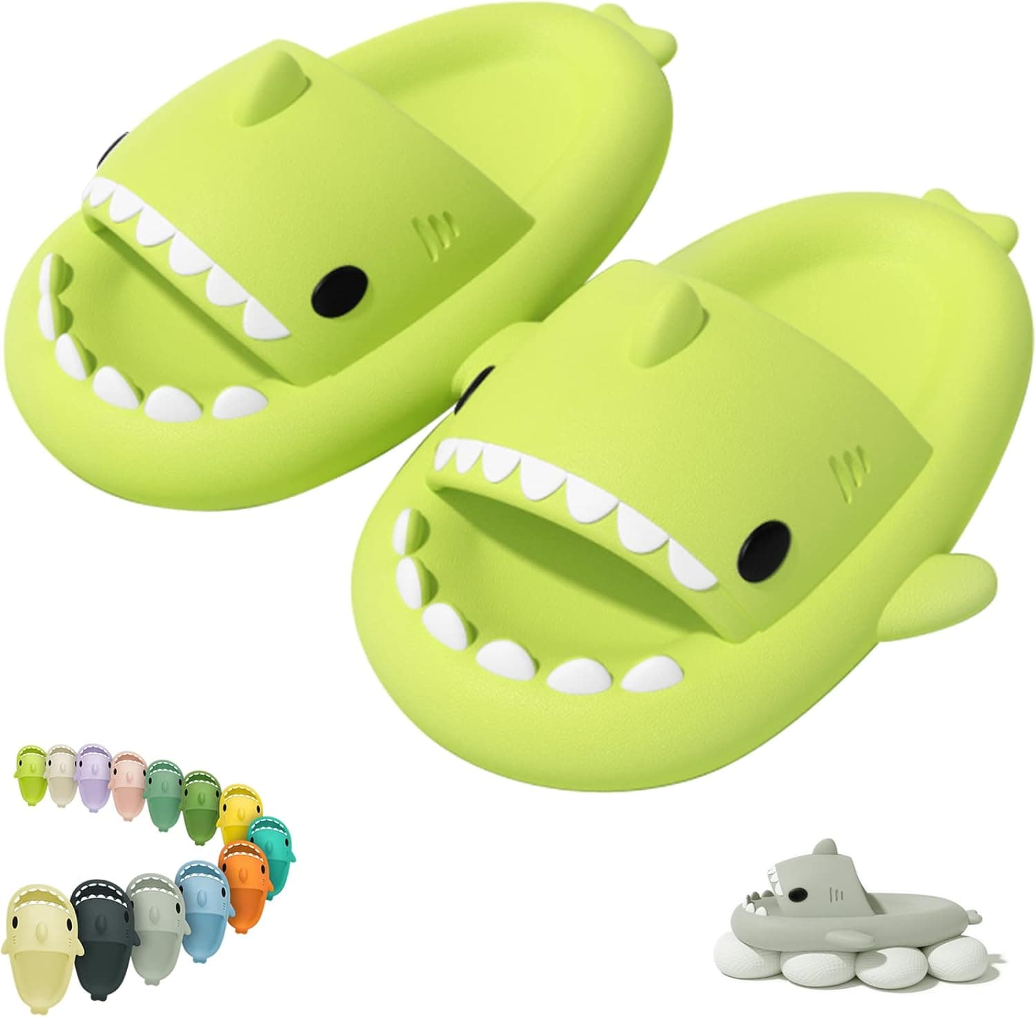 Shark Slides for Women and Men Cute Cloud Shark Slippers Shower Anti-Slip Shoes Comfortable Pillow Slide Sandals