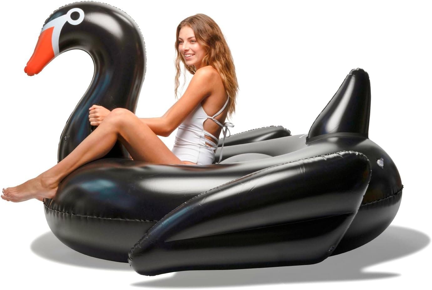 Floatie Kings Black Swan Party Pool Float - Original Giant Premium Inflatable