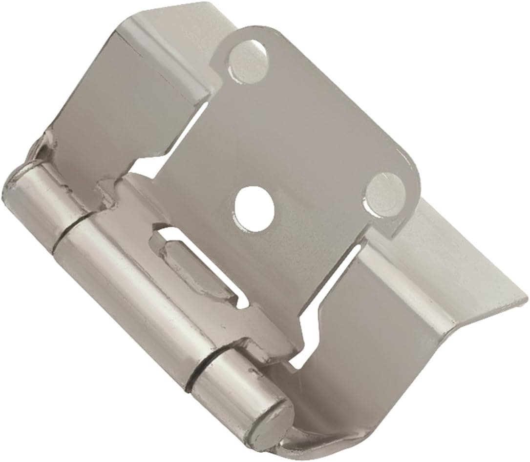 Hickory Hardware P5710F-SN Self-Closing Collection Hinge Semi-Concealed Satin Nickel Finish (2 Pack)