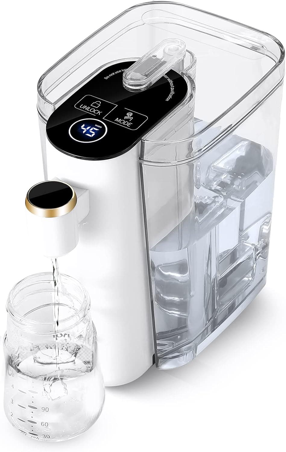 3s Instant Hot Water Dispenser, NovoLido Baby Bottle Formula Dispenser, Mineral/Bottled Water Dispenser, 5 Temperatures Choices, 1200W Portable Water Warmer for Travel, Hotel (Machine + Water Tank)