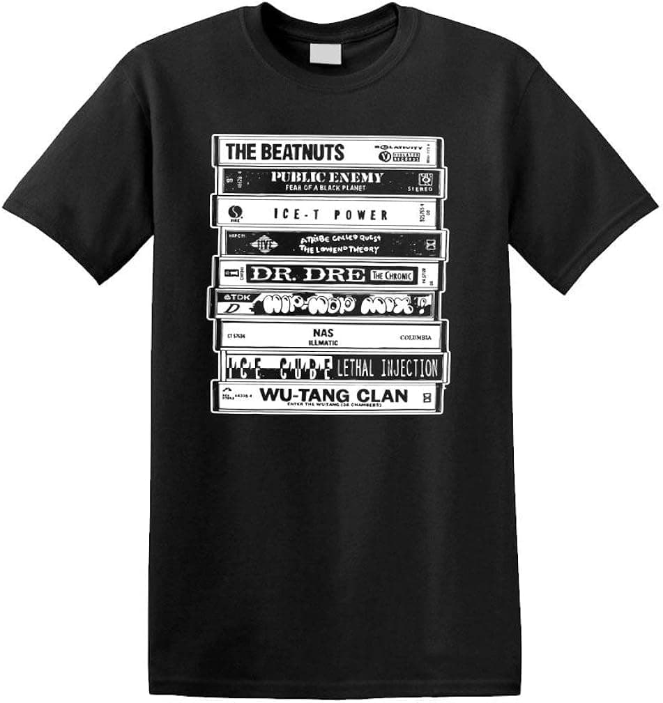 Old School Hip HOP Rap Artists Tapes Unisex Tee Shirt T-Shirt, L, Black