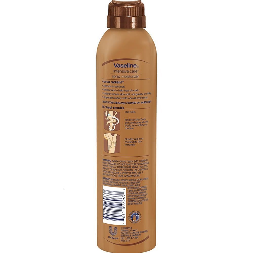 Vaseline Spray Go Cocoa Radiant, 6.5 oz (Pack of 2)