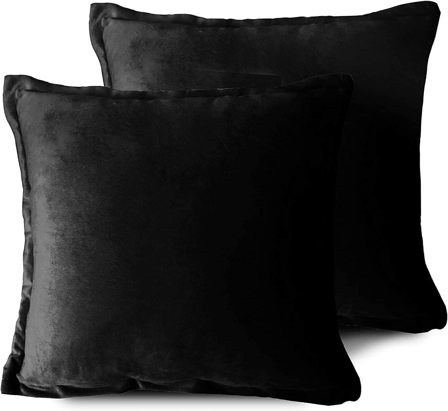 EIUE Soft Velvet Throw Pillows,Decorative Throw Pillows with Inserts,Set of 2 Square Pillows for Bed, Sofa and Home Decor(16X16)