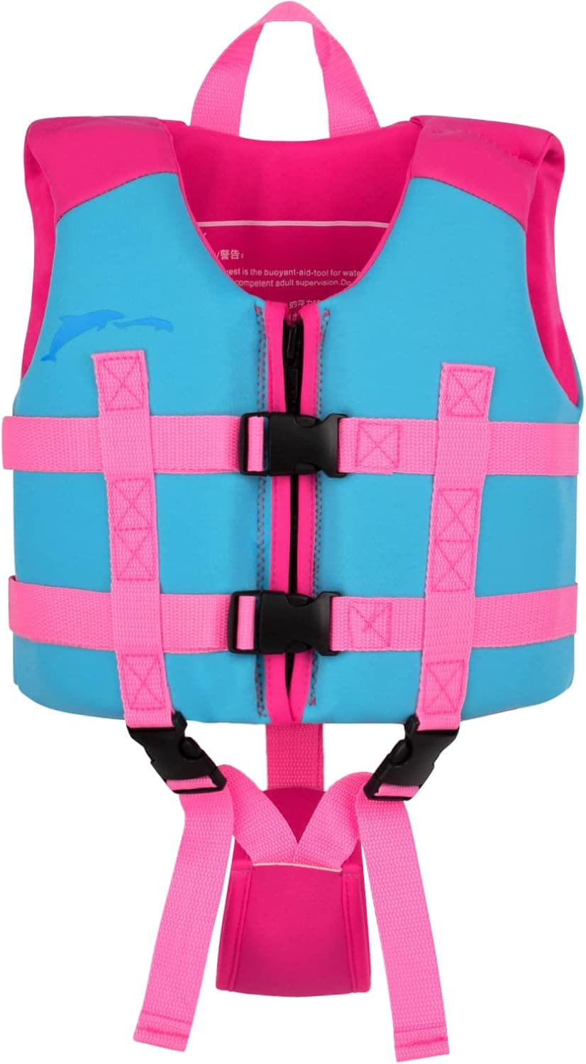 OldPAPA Kids Swim Vest- Toddlers Floaties for Learn to Swim, Swimming Vest for Child with Adjustable Safety Strap, Water Sports Buoyancy Pool Float Swimwear Fits Boys & Girls 30-50 lbs/2-9 yrs