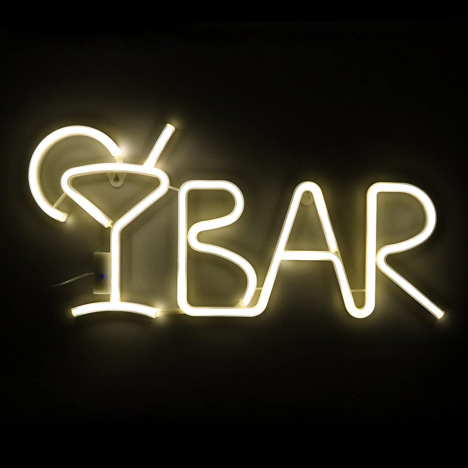 Neon Bar Sign, Bar Neon Sign for Home Bar, Bar Neon Lights Decor, 21"x 10", 8 Kind LED Lighting Modes With remote control, USB/AA Battery Powered for Wall Decor Bar Birthday Party Christmas (Warm White)