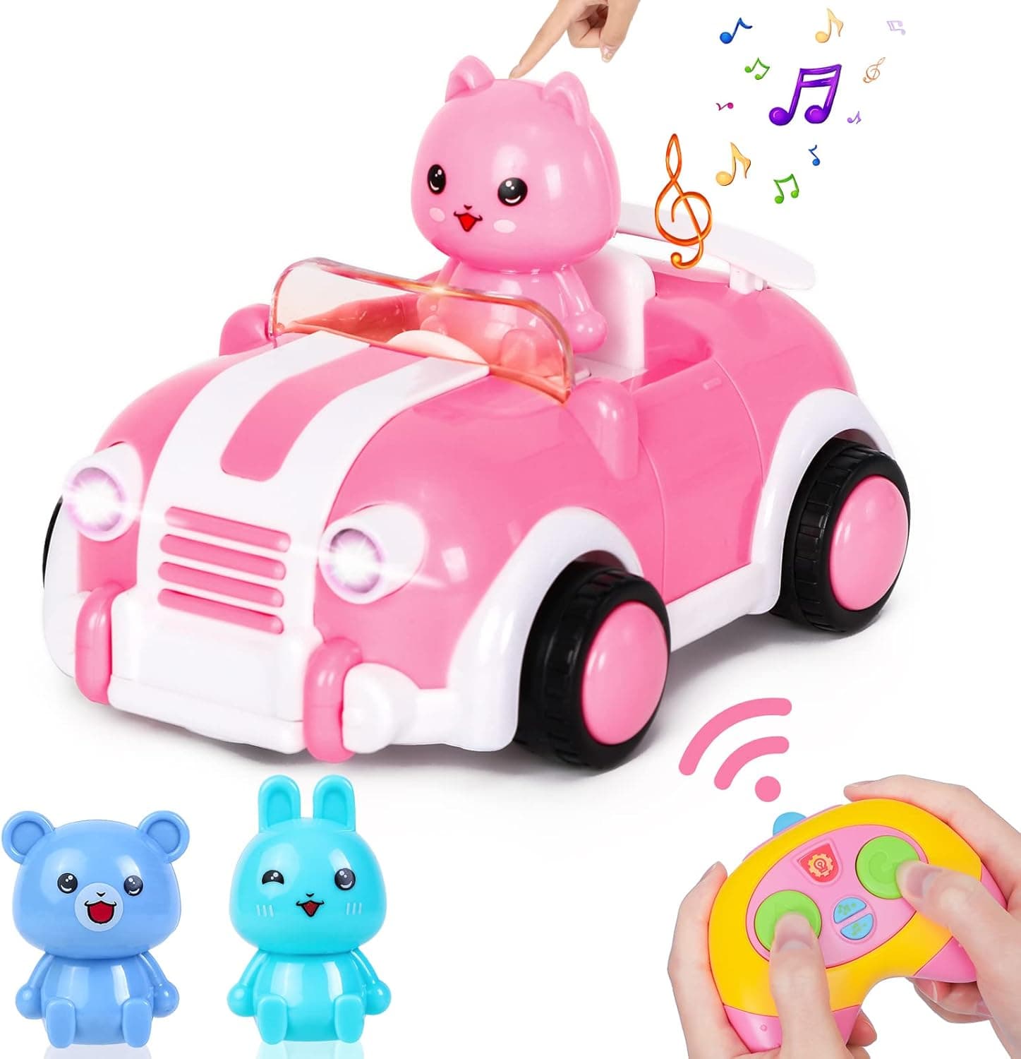 Wrystte Remote Control Car for Girls,Toys for 3 4 5 6 7 Year Old Girls,Toy Cars for Girls Age 3+,Fast My First Mini RC Cars for Kids with Light & Music Christmas Birthday Gifts for Toddler Girls Pink