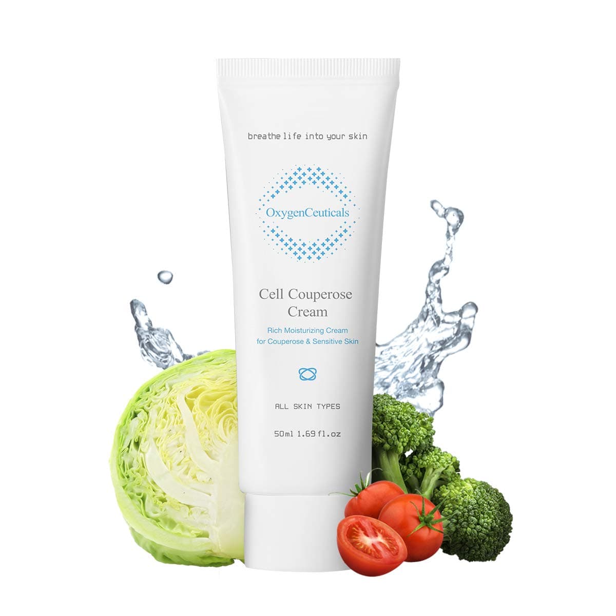 Couperose Treatment Cream, Couperose Cream, Moisturizer for Couperose skin, Sensitive skin, Itchy skin, Post Aesthetic Procedure Skin, by OxygenCeuticals, 50 ml/1.69 oz