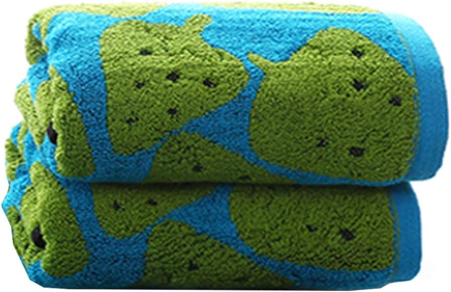 Pidada Hand Towels Set of 2 100% Cotton Strawberry Pattern Absorbent Soft Towel for Bathroom 13.4 x 29.5 Inch (Blue)