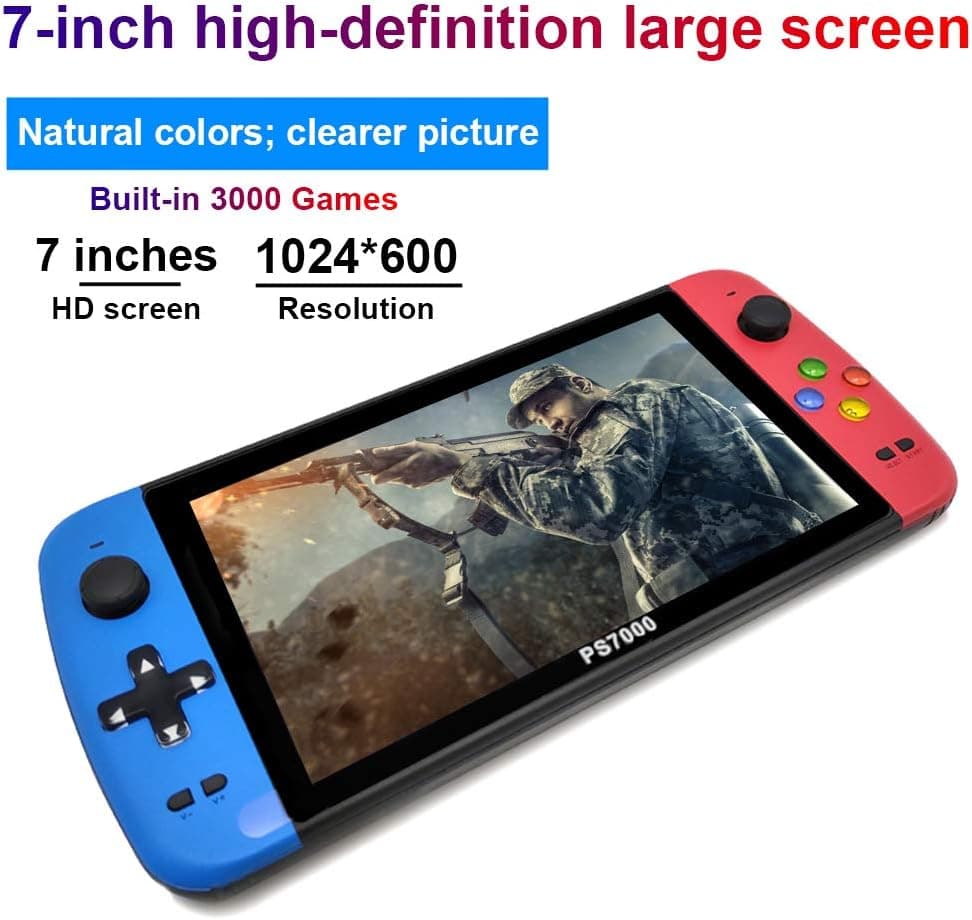 Classic Handheld Game Console, 7-inch Game Conrtoller Handheld Portable Game Console Gamepad Built-in 3000 Games Lithium Battery 1500mAh Multi-Function Game Machine