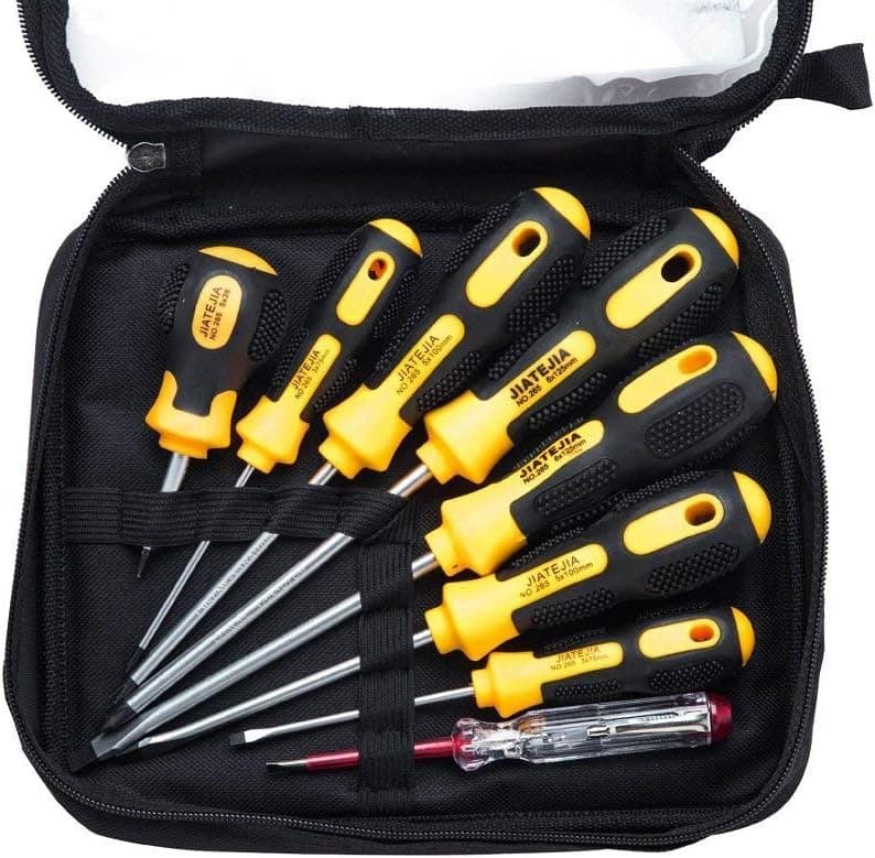 Professional Screwdriver Set ,8 Pieces Phillips and Slotted Magnetic Screwdriver,Craftsman Toolkit,Big and Micro-Fine Grip, NON-Slip ,Rust Resistant ,Magnetic Design