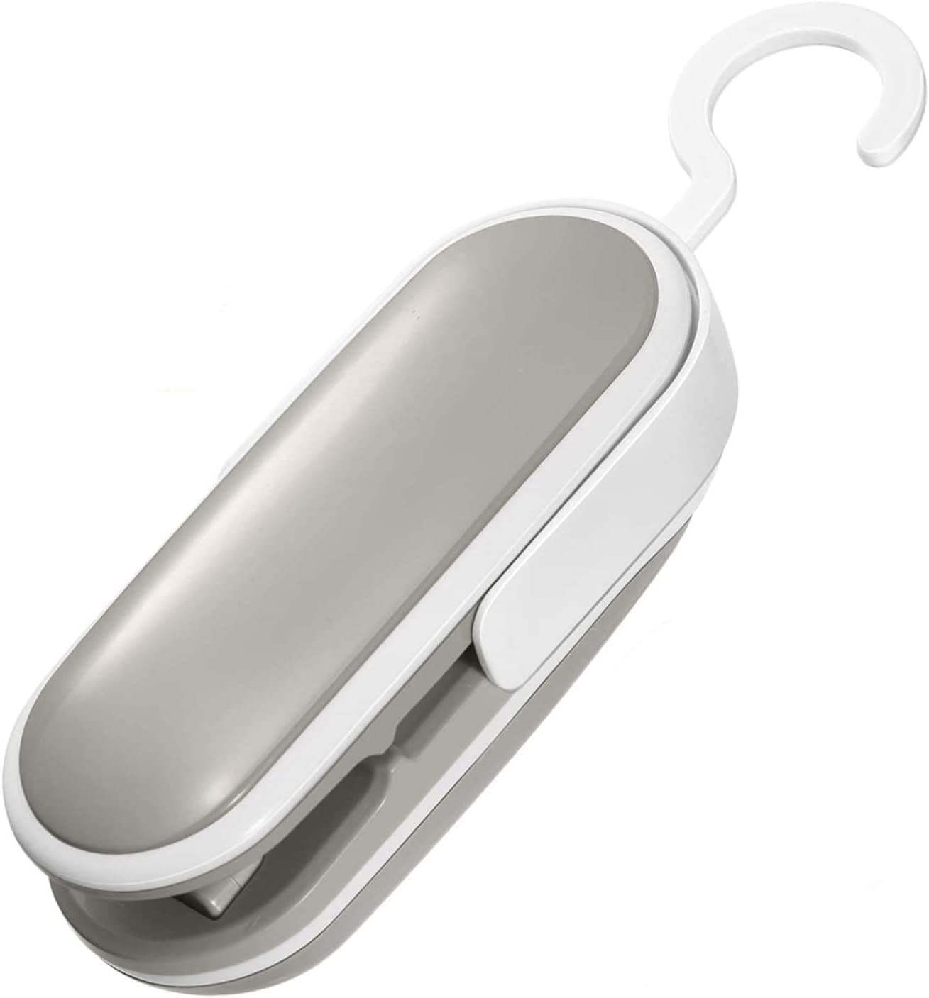 Mini Bag Sealer, Foyute Handheld Heat Vacuum Sealers, Bag Sealer Heat Seal, 2 in 1 Heat Sealer and Cutter Handheld Portable Bag Resealer Sealer for Plastic Bags Food Storage Snack Fresh Bag Sealer - Gray