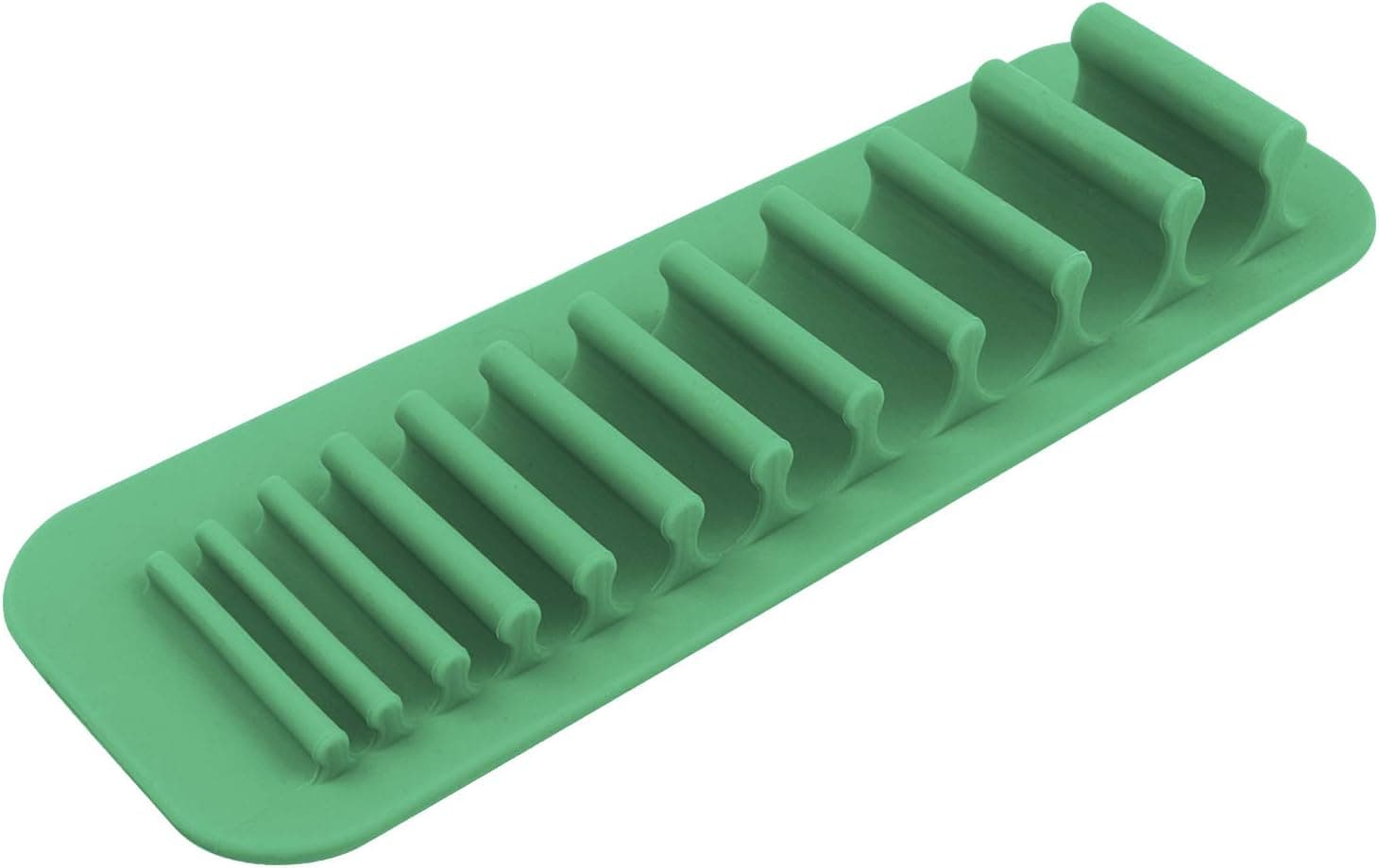 Makeup Brush Holder Suction Wall Silicone Cosmetic Brush Organizer Brush Storage Rack for Air Drying & Easy Taking Beauty Tools Container In Various Sizes Holes for Different Brush (Green)