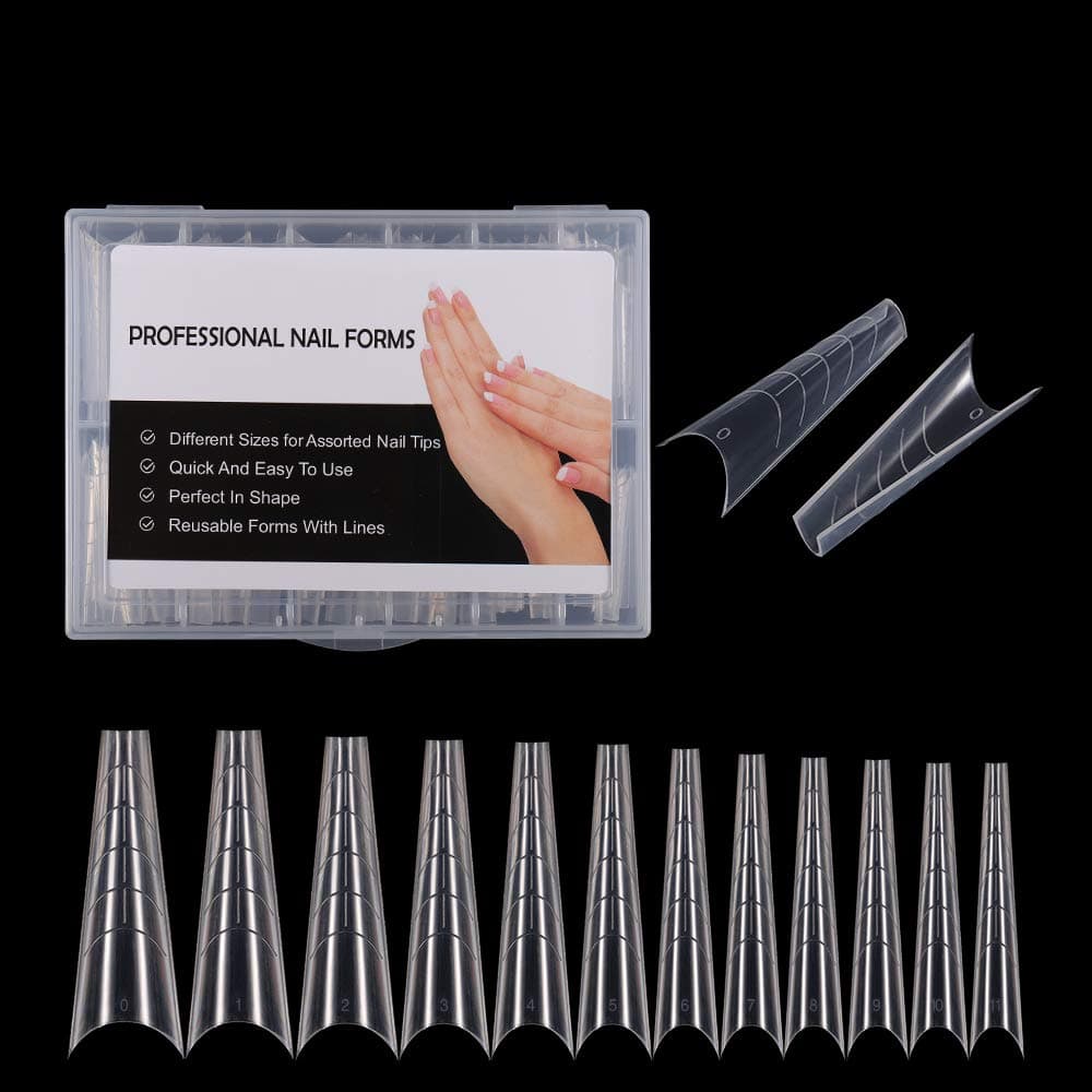 NMKL38 120Pcs Dual Forms Full Cover Nail Tips Upper Arched Extension Mold (Mold D)