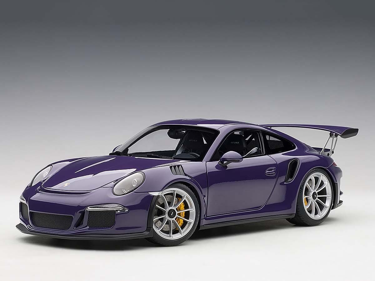Porsche 911 (991) GT3 RS Ultra Violet with Silver Wheels 1/18 Model Car by Autoart 78169