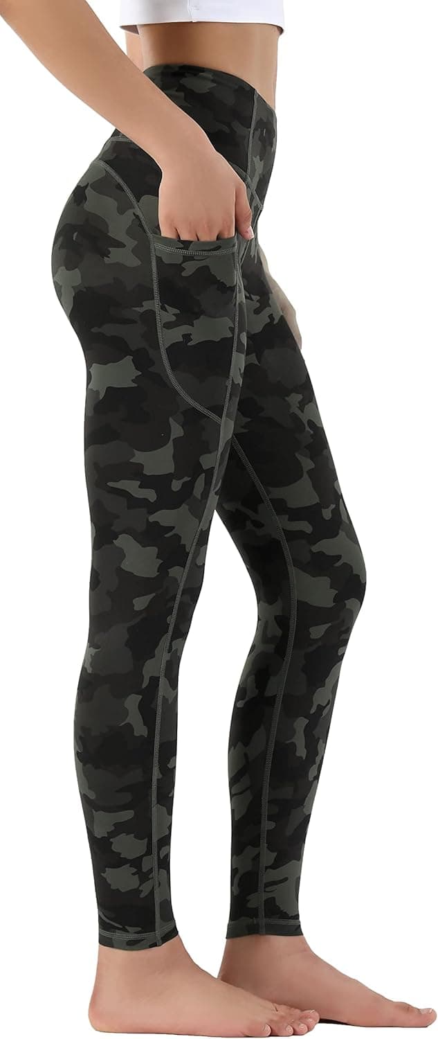 OVRUNS High Waist Yoga Pants Full Length Tights for Women Tummy Control Workout Leggings with Pocket - 28''