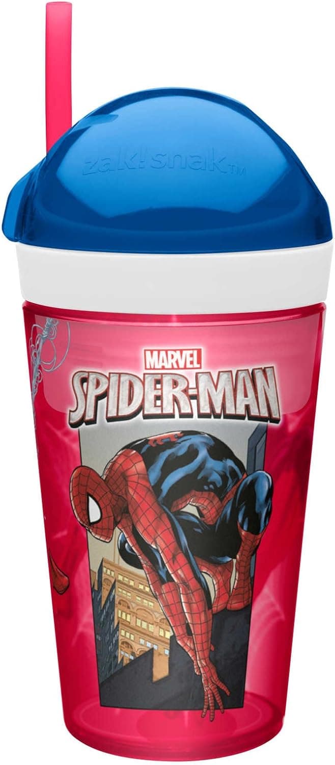 Zak Marvel Comics 3.5 inches Length x 3.5 inches Width x 8.13 inches Height snak Snack Cup - Spider-Man 10 Ounce