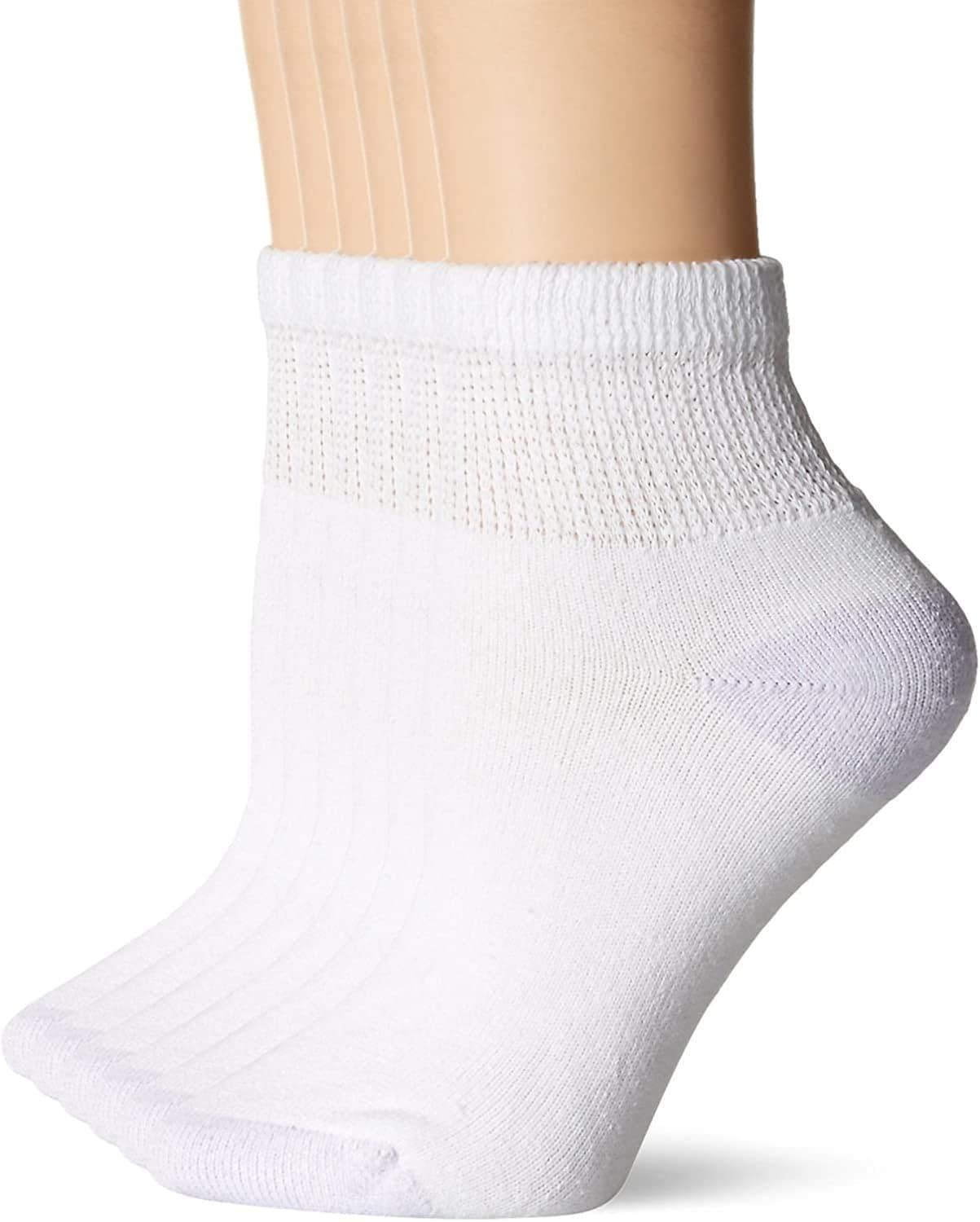 Fruit of the Loom Womens 12 Pack Exceptional Comfort Ankle Socks, 4-10, White
