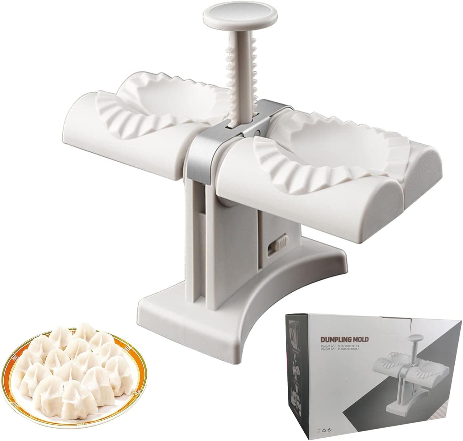 Dumpling Press - Make Dumplings Quickly And Easily Ravioli, Wrap Two At A Time,Household Double Head Automatic Dumpling Maker Mould Machine for Home Party, Restaurant Dumpling, Kitchen Accessories