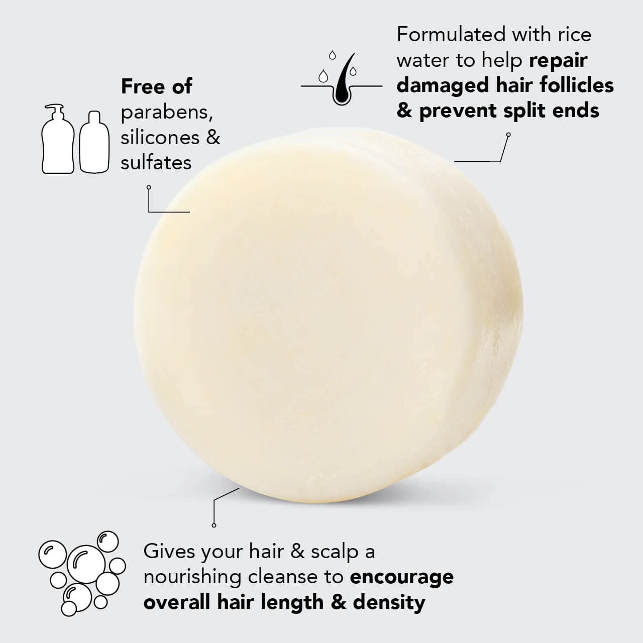 Kitsch Strengthening Hair Conditioner Bar with Rice Water Protein | Made in US | Eco-Friendly Cleansing and Moisturizing Conditioner Bar | Paraben Free | Sulfate free Conditioner | 2.7 oz