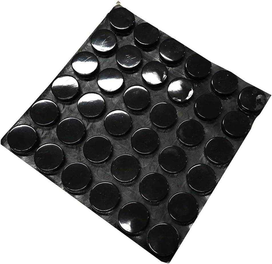 Self-Adhesive Rubber Feet Soft Close Cabinet & Furniture Bumpers Noise-Dampening Bumperset (15MM Black)