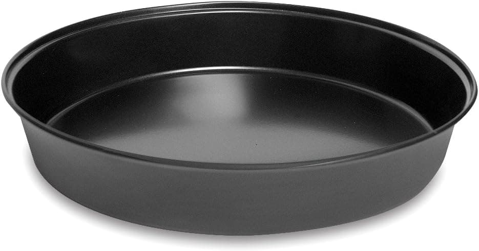Round 9” Cake Baking Pan Made of Non-Stick Black Aluminum for Home Kitchen and Catering