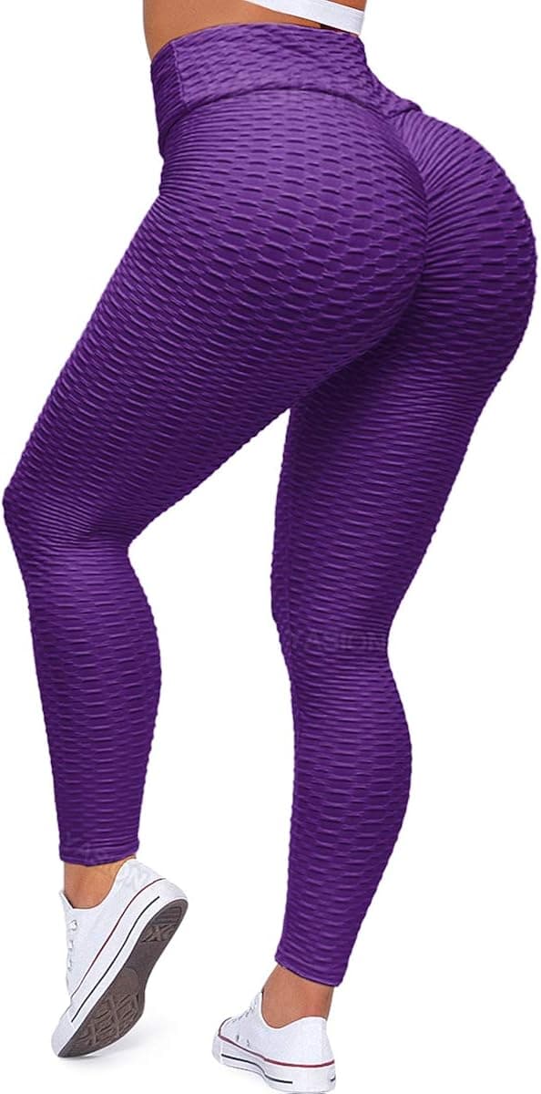 YASION Butt Lifting Anti Cellulite Leggings for Women TIK Tok High Waist Textured Scrunch Yoga Pants Workout Leggings