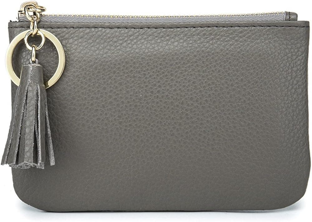 Aladin Wide Coin Change Purse Wallet with Key Ring & Leather Tassels Zip Tab