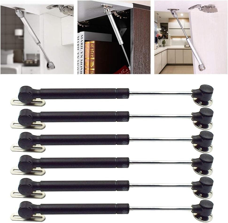 LC LICTOP 6 Pcs Soft Close Lid Support 100N/22.5lb Gas Springs Strut Cabinet Door Lid Stay Support(Black