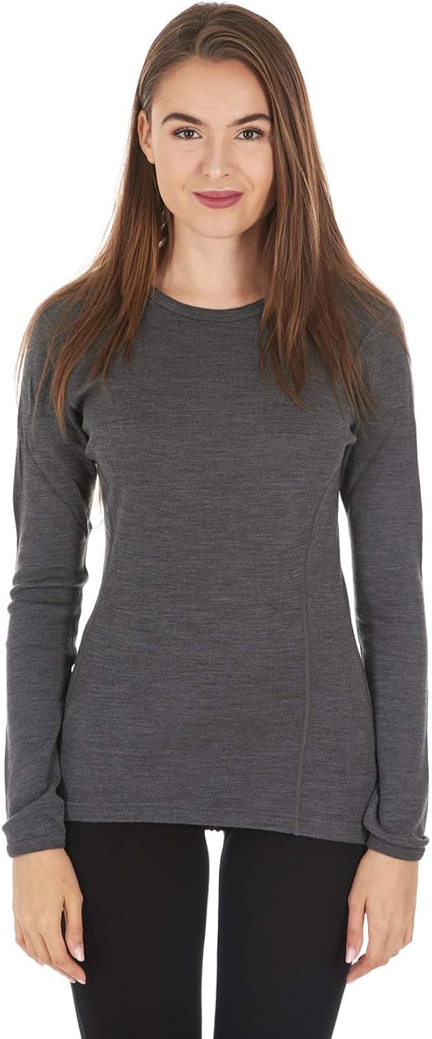 Minus33 Women's Ossipee Midweight Crew Top - 100% Merino Wool - Long Sleeve Thermal Base Layer - No Itch Renewable Fabric