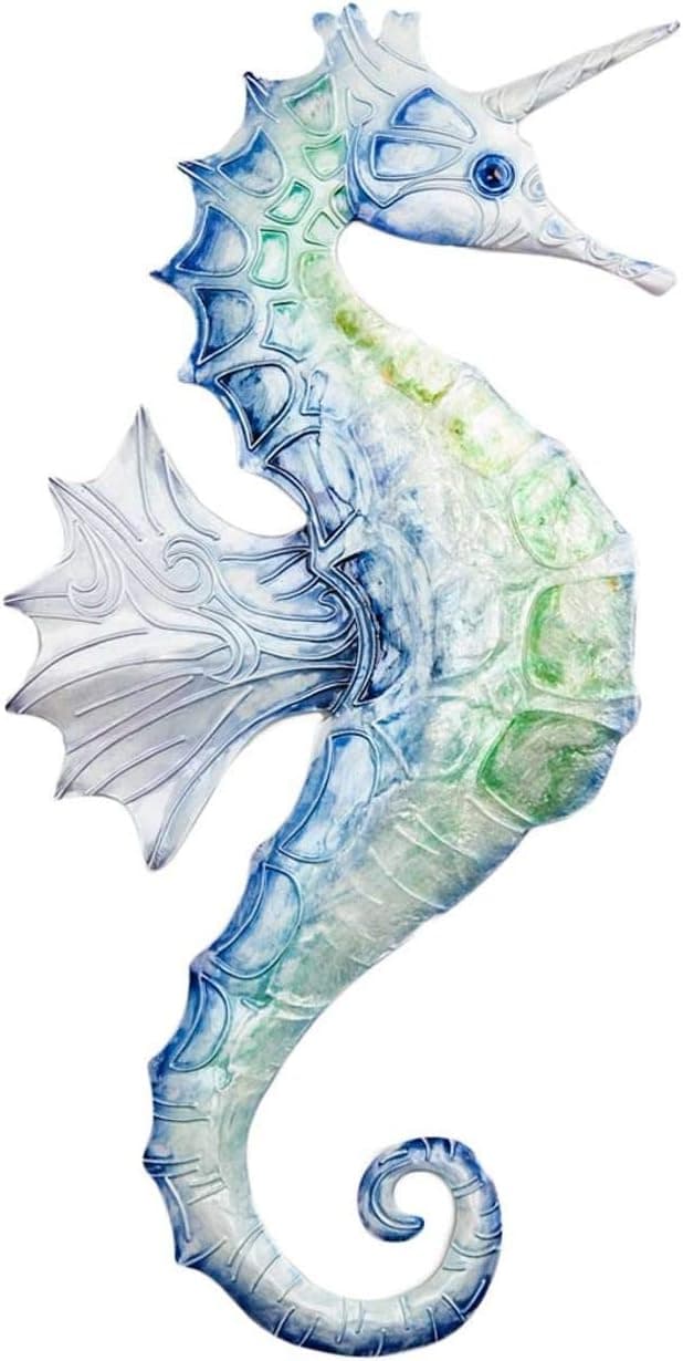 Wind & Weather Metal and Capiz Sea-Unicorn Wall Art