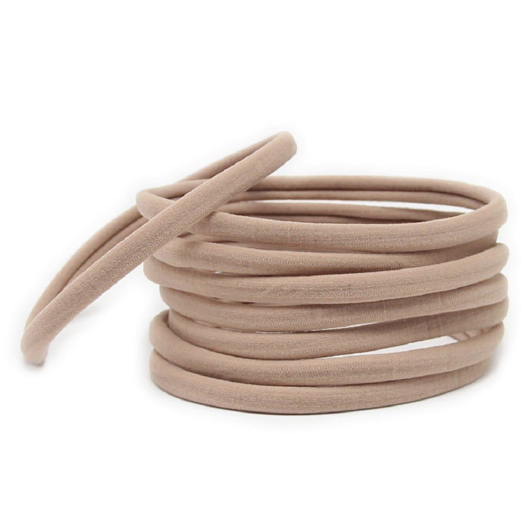 YABINA 10 Colors High Elastic Cotton Hair Ties Bands Rope Ponytail Holders Headband Scrunchie Hair Accessories -10PC (Khaki)