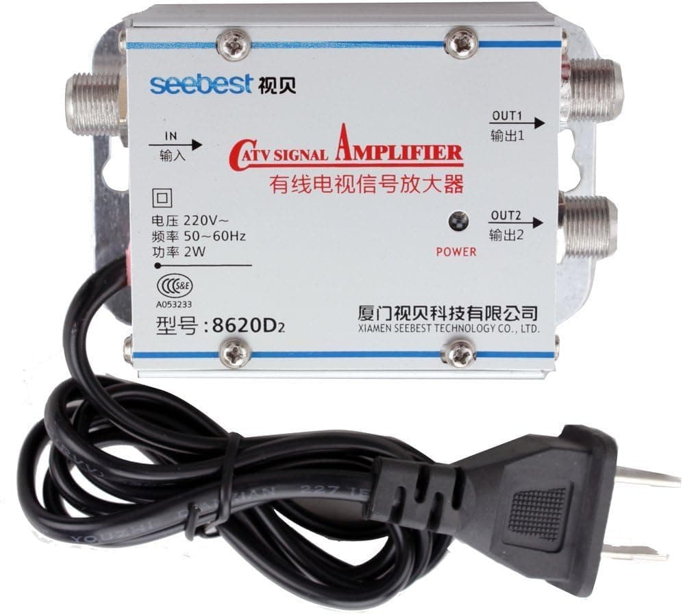 CATV Cable TV Antenna Signal Amplifier AMP Splitter Booster Enhance Clarity 2 Output 20DB