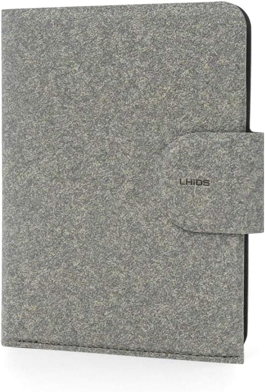 LHiDS Passport Holder Cover with RFID Blocking, Travel Wallet Case Organizer for SIM Card, PIN, Credit/ID Card, Flight Tickets and Passport with Magnetic Buckle, Waterproof PU Leather, Grey