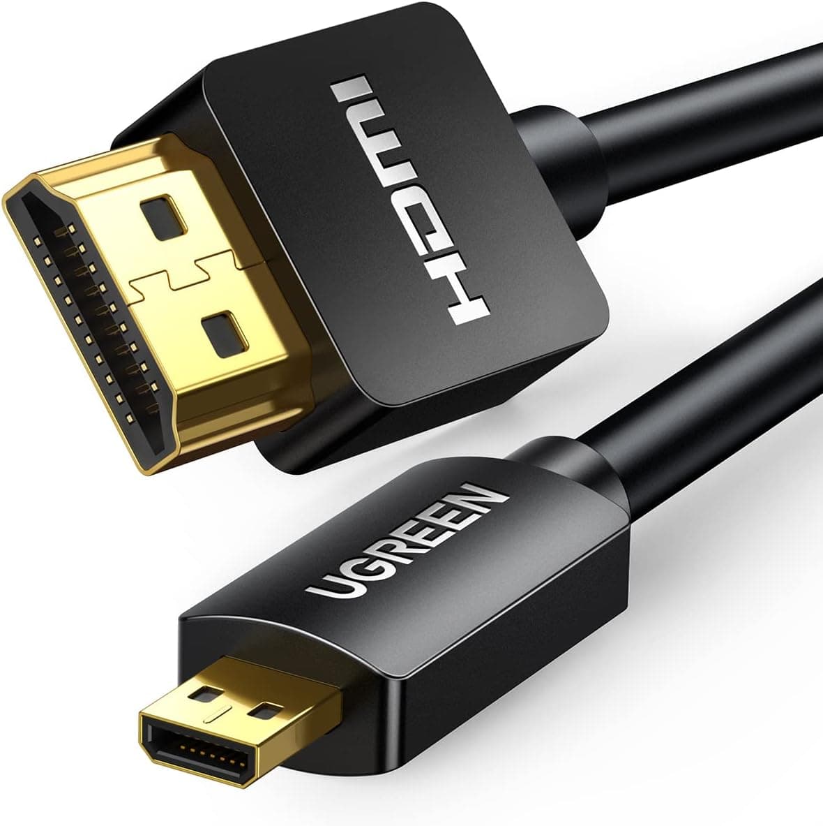 UGREEN Micro HDMI to HDMI Cable Adapter 4K 60Hz Ethernet Audio Return Channel Compatible with GoPro Hero 7/6 Raspberry Pi 4 Retroid Pocket 2+ Yoga 3 B500 Sony A6000 Camera Video Capture Card 6FT