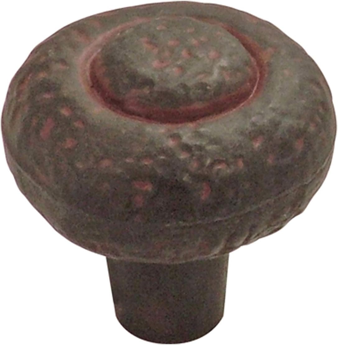 Hickory Hardware Rustic Knobs, Handles for Kitchen Cabinet Doors, Dresser Drawers, Bathroom Vanity, Nightstands & Closets, 1-1/4 Inch Knob, Rustic Iron, 1 Pack