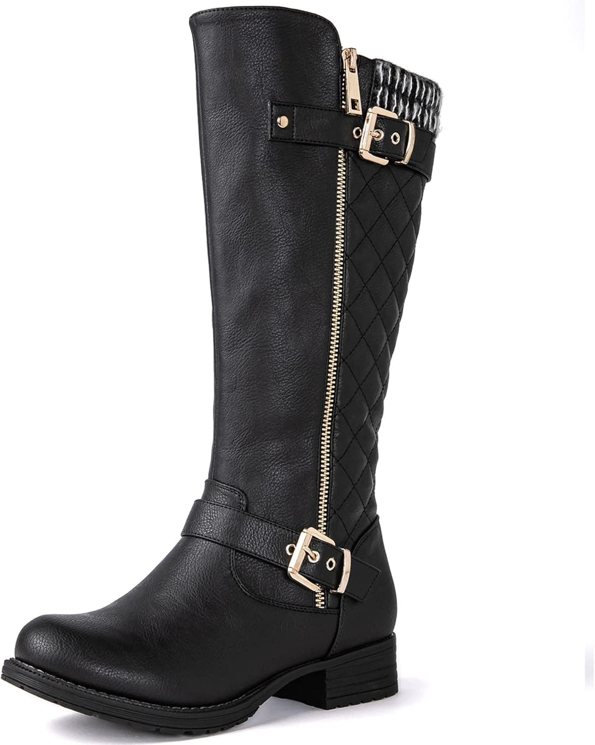 GLOBALWIN Women's Quilted Knee-High Fashion Boots