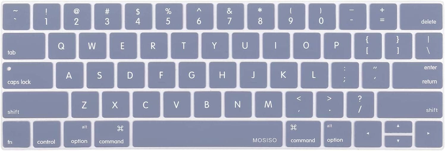 MOSISO Keyboard Cover Compatible with MacBook Pro with Touch Bar 13 and 15 inch 2019 2018 2017 2016 (Model: A2159, A1989, A1990, A1706, A1707), Silicone Skin Protector, Lavender Gray