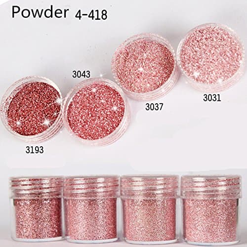 4 Box Holo Rose Gold Pink Rose Nail Glitter Sequin White Glitter Powder Nail Art Powder Dust Fairy Dust Manicure