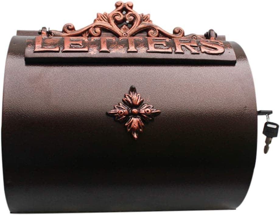 BGYX Contemporary Horizontal Mailbox Special Lite Products Hummingbird Horizontal Mailbox Cast Aluminum Spacious Envelope Shaped Wall Mount Mail Box Copper Finish