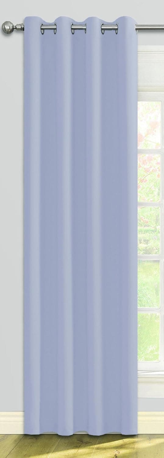 Ifblue Solid Thermal Blackout Curtains | Energy-Efficient, Thermally Insulated Drapes with Metal Grommet Rings | Machine Washable Microfiber 52" x 84" Room Darkening Drapery (Blue, 1 Panel)
