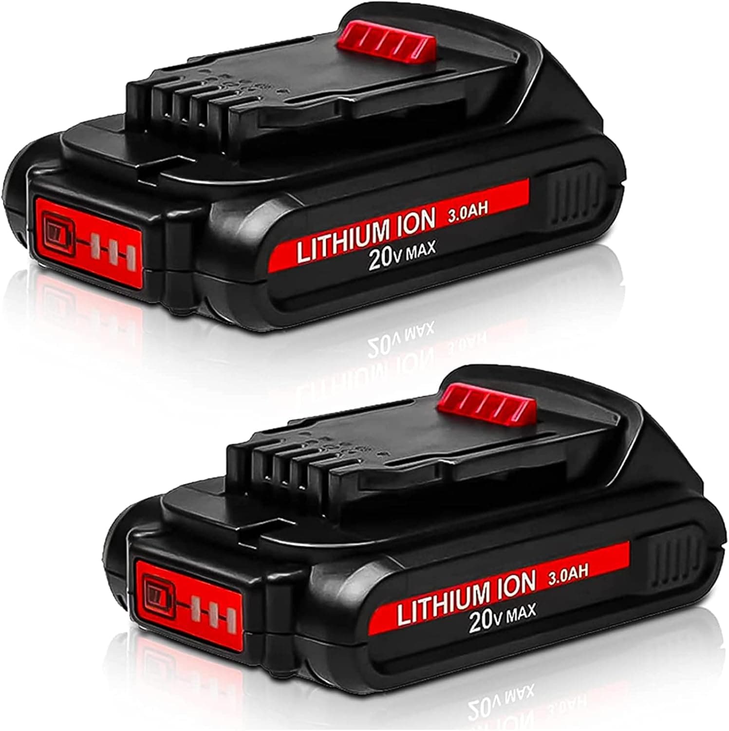 2 Pack 20 Volt 3.0Ah DCB203 Lithium ion Replacement Battery Compatible with Dewalt 20V Battery DCB200 DCB201 DCB204 DCB206 DCB207 DCB180 Compatible with DCD/DCF/DCG Series Cordless Power Tools 3.0Ah