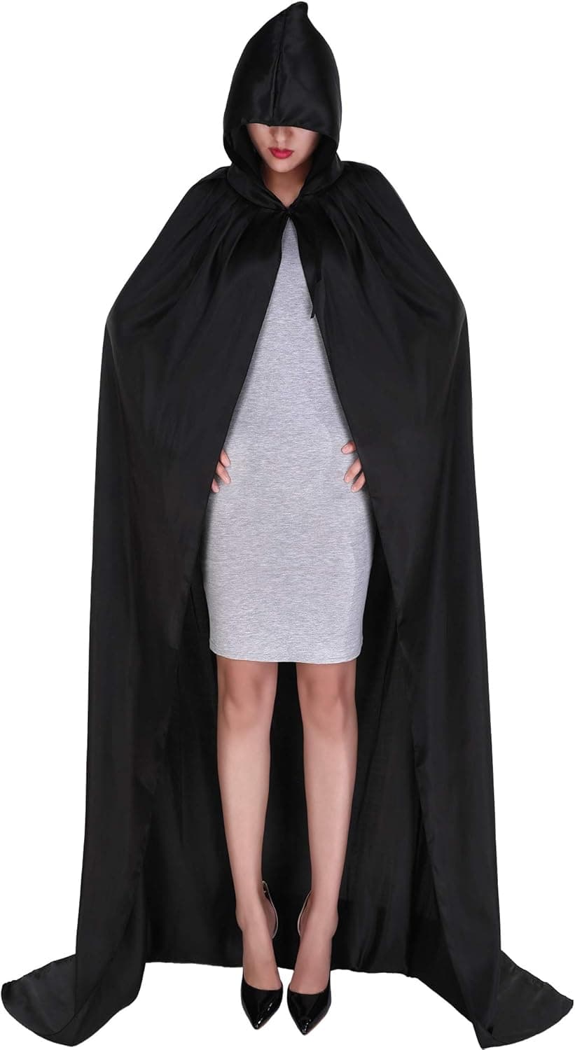 Blulu Unisex Hooded Cloak Cape Long Hooded Cape Robe for Halloween Cosplay Party Costume Supplies