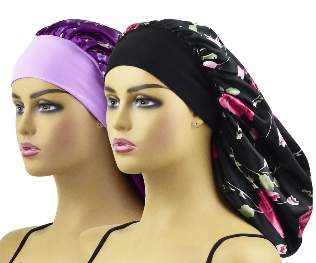 Satin Bonnet Silk Hair Bonnet Satin Sleep Cap Silk Bonnet for Sleeping Braids Long Hair Extra Large Sleep Cap Satin Bonnet
