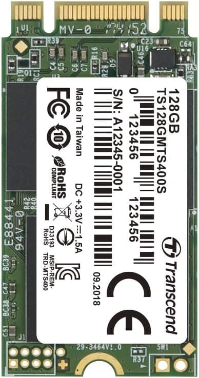 Transcend 128GB SATA III 6GB/S MTS400S 42 mm M.2 SSD 400S Solid State Drive TS128GMTS400S