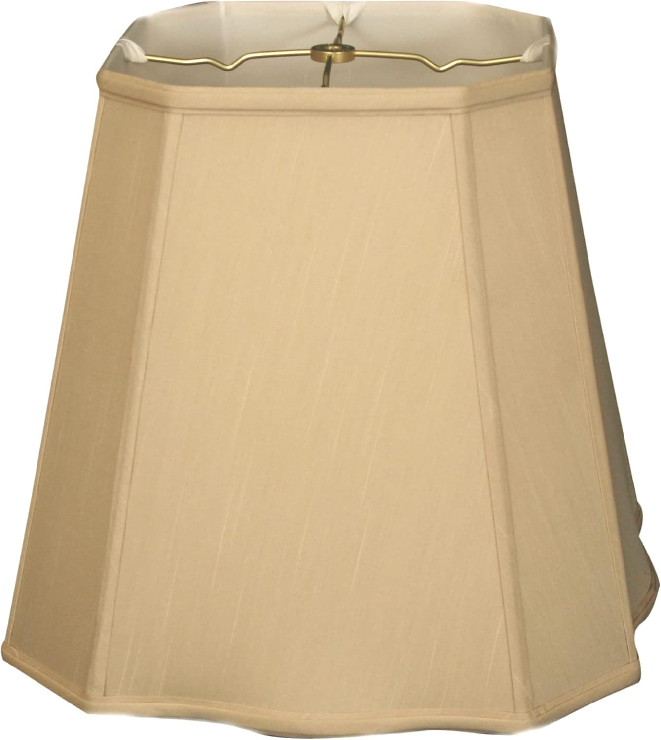 Royal Designs Fancy Square Cut Corner Basic Lamp Shade, Beige, 11 x 17 x 15