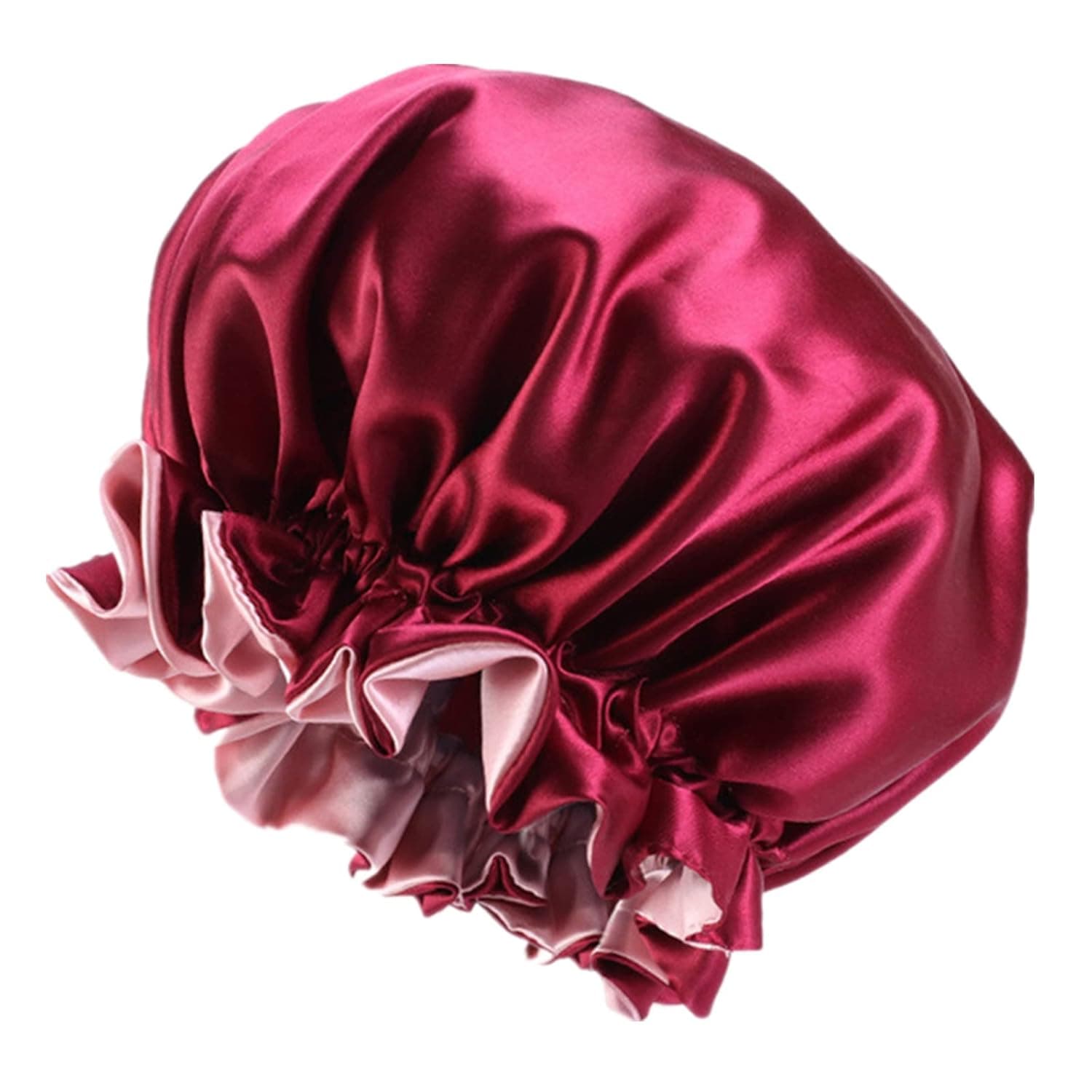 Meilala Satin Bonnet , Silk Hair Bonnet For Sleeping , Double Layer Fully Adjustable Reversible Silk Bonnet for Natural Hair , Curly Hair, Braids,Locs (Red)…
