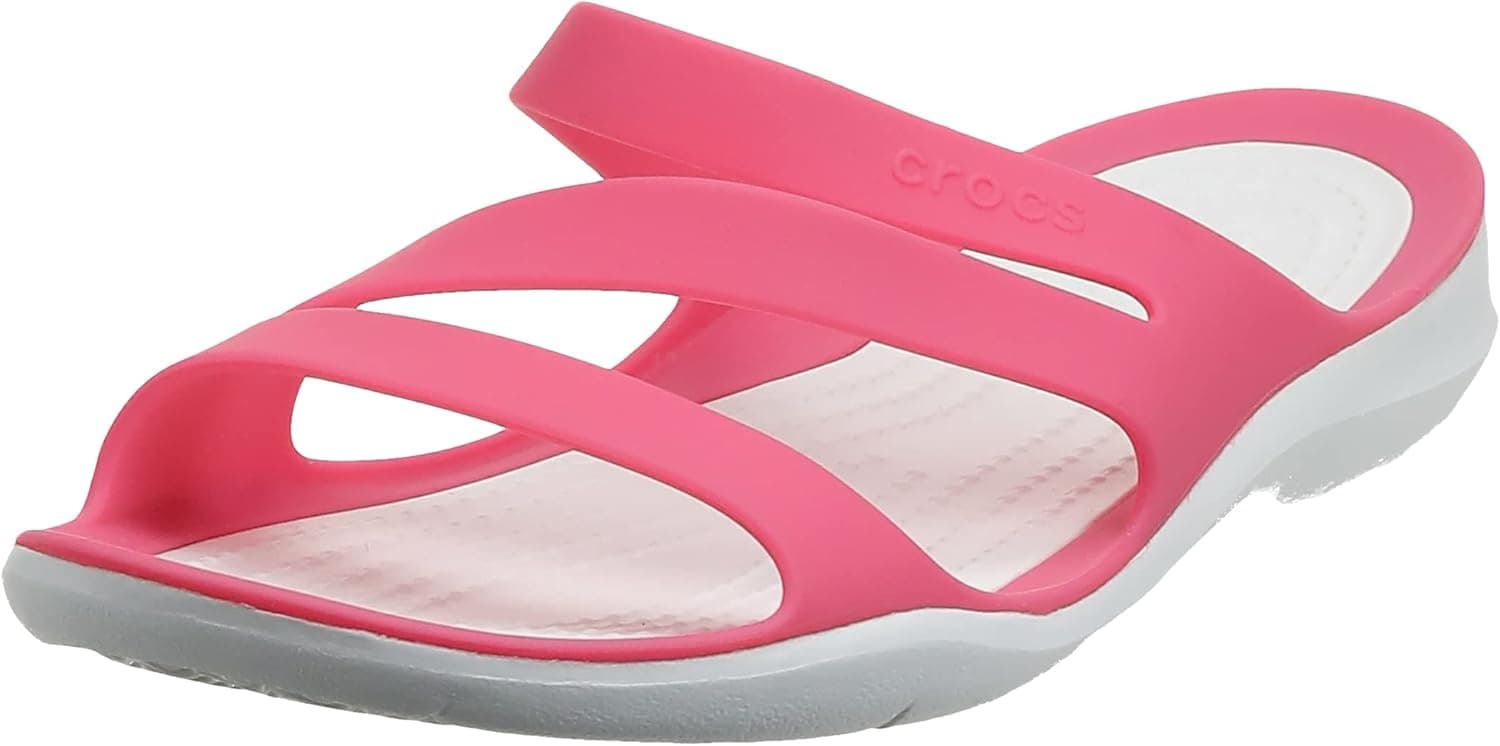 Crocs Women's Swiftwater Sandals, Paradise Pink/White, 9
